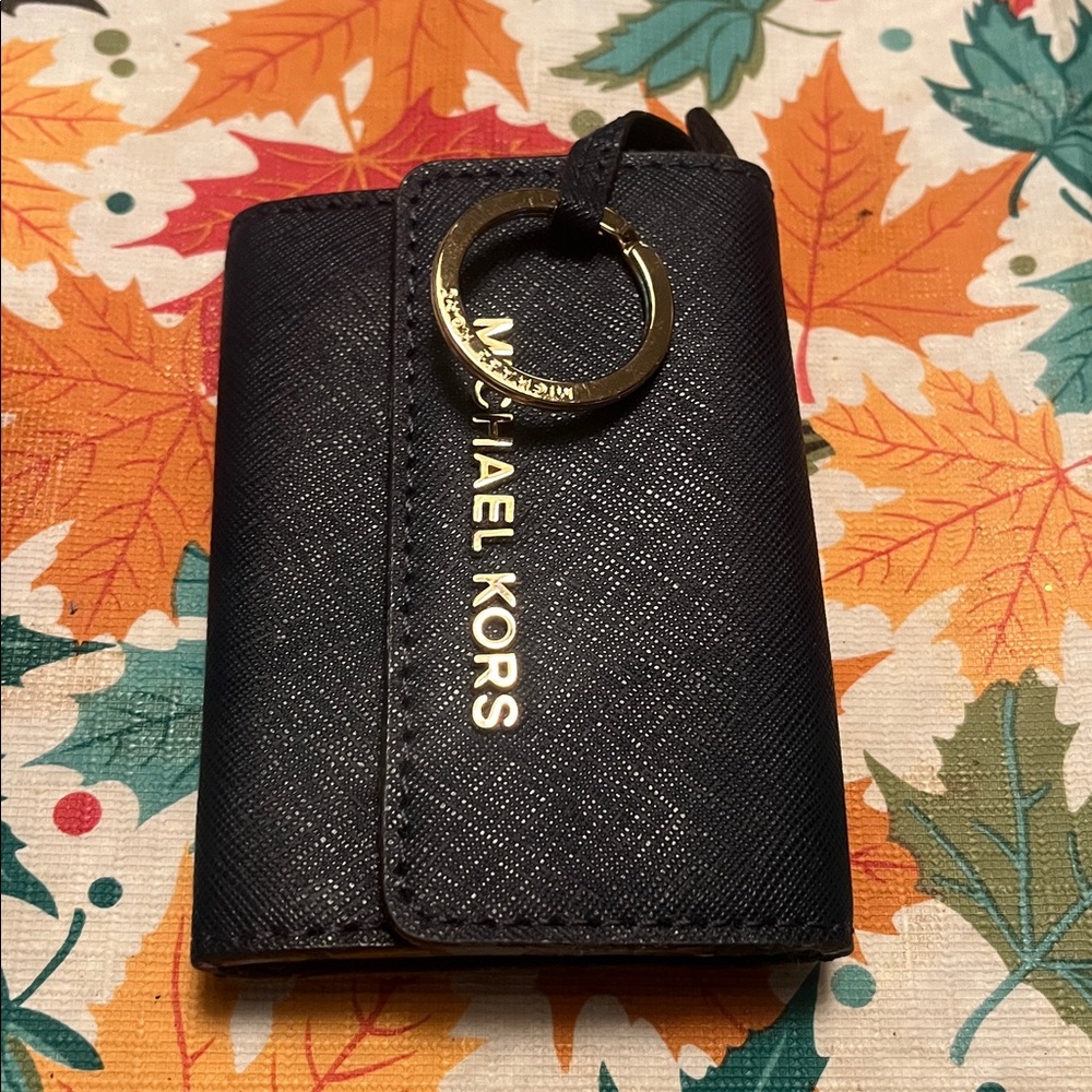 Michael Kors Navy Wallet with Gold Ring, Preloved